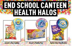 A number of food companies have created their own school canteen certification logos to market their products.